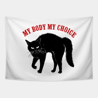 My Body My Choice Red Text Tapestry