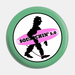 Sasquatch Squatchin' Surfing Bigfoot Pin