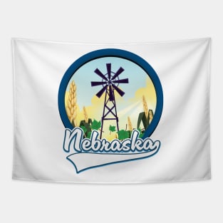 Nebraska Corn field logo Tapestry