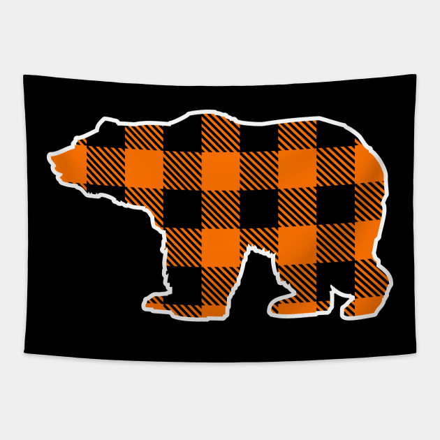 Buffalo Orange Plaid Pattern Christmas Pajama Funny Gift Tapestry by norhan2000