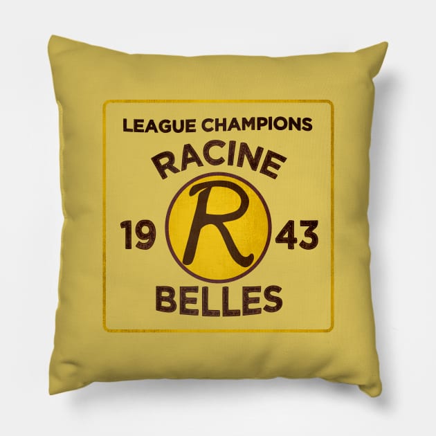 Racine Belles • 1943 League Champions • Racine, Wisconsin Pillow by The MKE Rhine Maiden