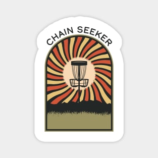 Chain Seeker | Disc Golf Vintage Retro Arch Mountains Magnet