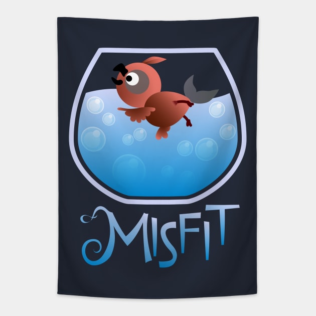 Misfit - Swimming Bird Tapestry by JPenfieldDesigns