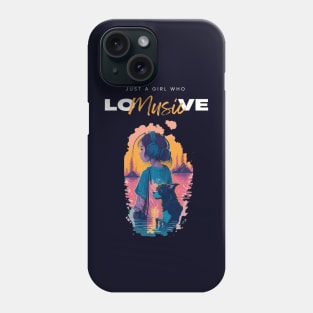 Just a girl who love music cute vintage music graphic design Phone Case