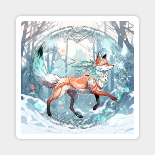 Fox in Winter Wonderland Magnet