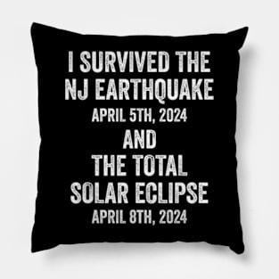 I Survived The NJ Earthquake and the Total Solar Eclipse Pillow