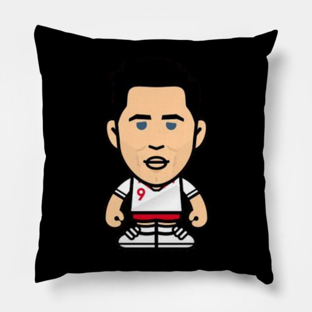 Lewandowski chibi Pillow by Laris Manis Art