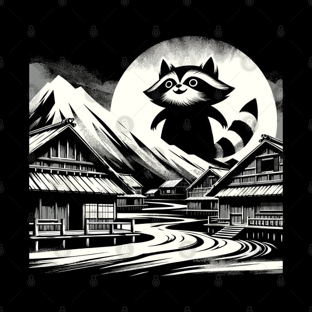 Japanese Big Raccoon Pun Funny Raccoon by KsuAnn