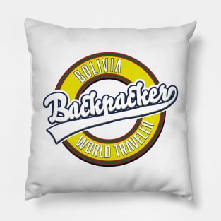 Bolivia Backpacker World Traveler Pillow