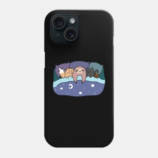 Sloth and Kitties Bed Time Snuggles Phone Case