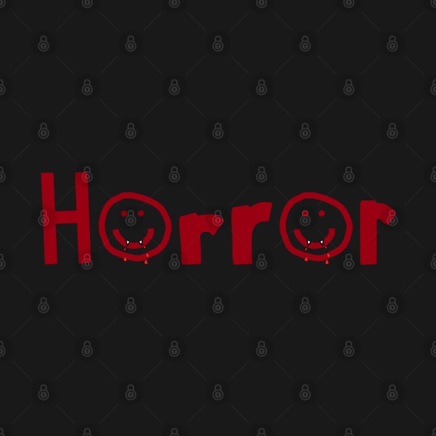 Horror Typography with Smiley Face at Halloween by ellenhenryart