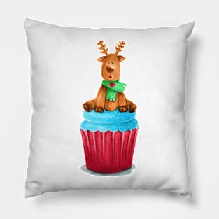 Christmas Reindeer cupcake Pillow