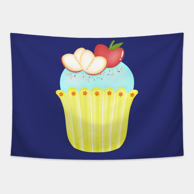 Cute apple cupcake. 🍎 Tapestry by Onanong art design shop.