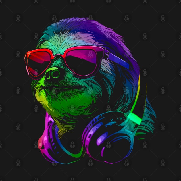 Sloth DJ by Nerd_art