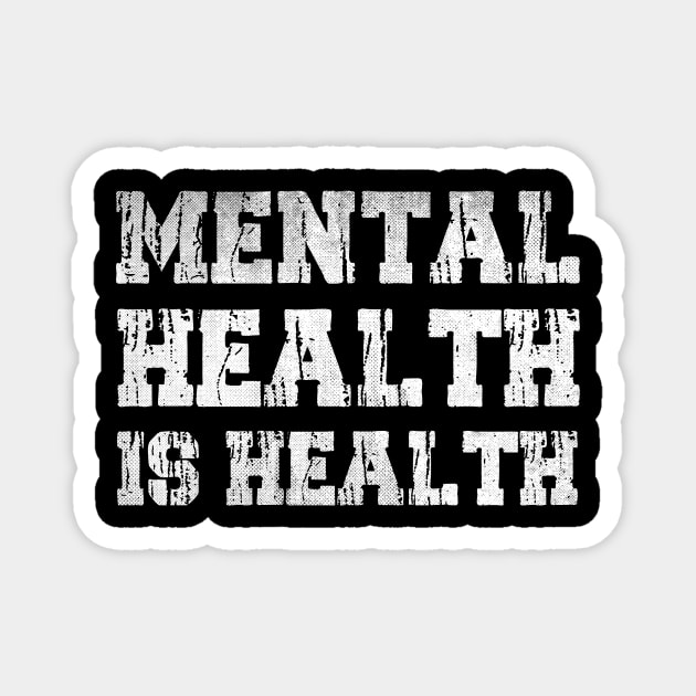 MENTAL HEALTH IS HEALTH VINTAGE ART Magnet by mascotmancharacter