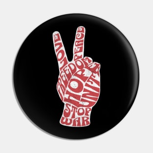 Peace Hand Sign Stop War Pin