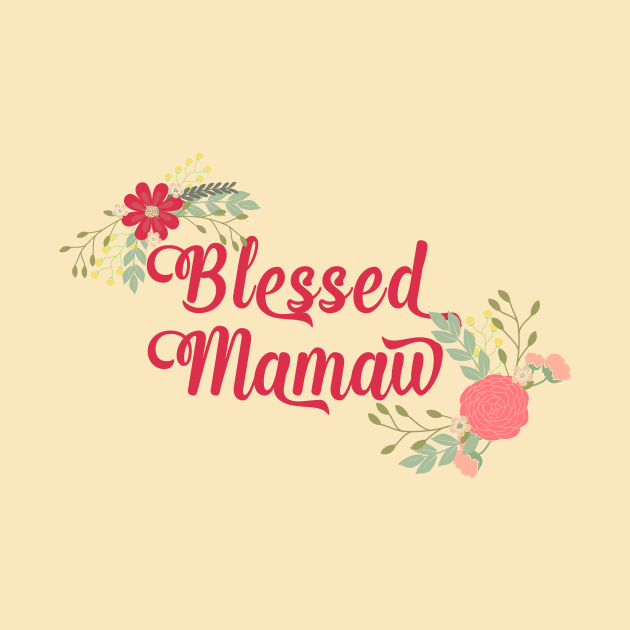 Blessed Mamaw Floral Christian Grandma Art by g14u