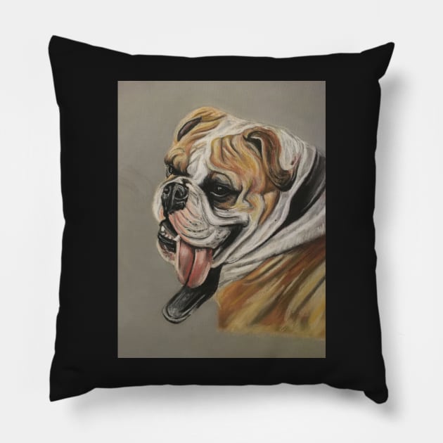 Old Tyme Bulldog Pillow by Merlinsmates