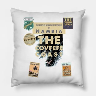 Nambia Coast Fronds and Badges - Nambian Sun Baked Brick Pillow