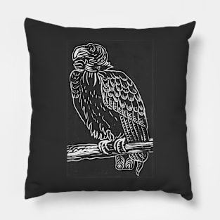 California Condor Linocut Print Pillow