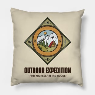 Outdoor Adventure Compass Pillow