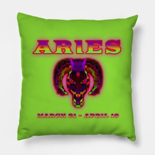 Aries 8b Chartreuse Pillow