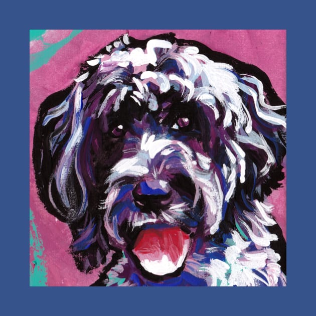 Portuguese Water Dog Pop Art Portrait by bentnotbroken11