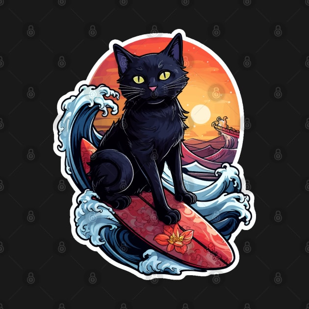 Black Cat Surfer by VelvetRoom