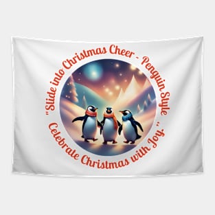 "Penguin Pals Parade: A Chilly Christmas Bash!" Tapestry