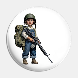 The Little Girl and a Toy Gun Pin