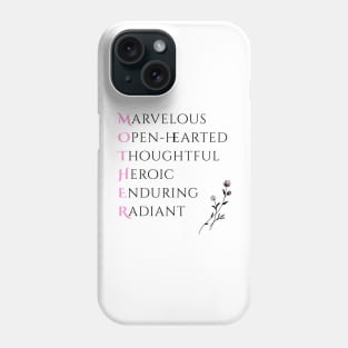 Best Mom ever Acrostic - A Minimalistic mothers day Design Phone Case