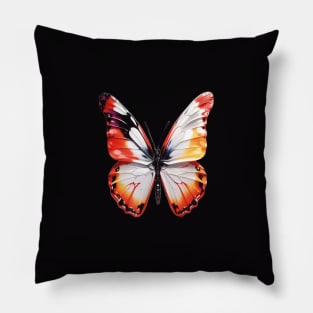 orange watercolor butterfly Pillow