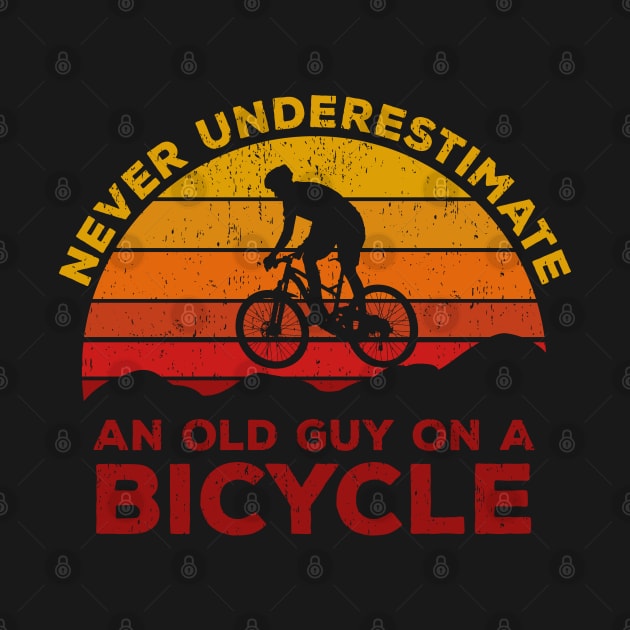 Never Underestimate An old Guy On A Bicycle - Christmas Gift Idea by Zen Cosmos Official