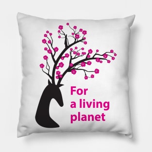 Beautiful deer art. Save the planet. Eco-print Pillow