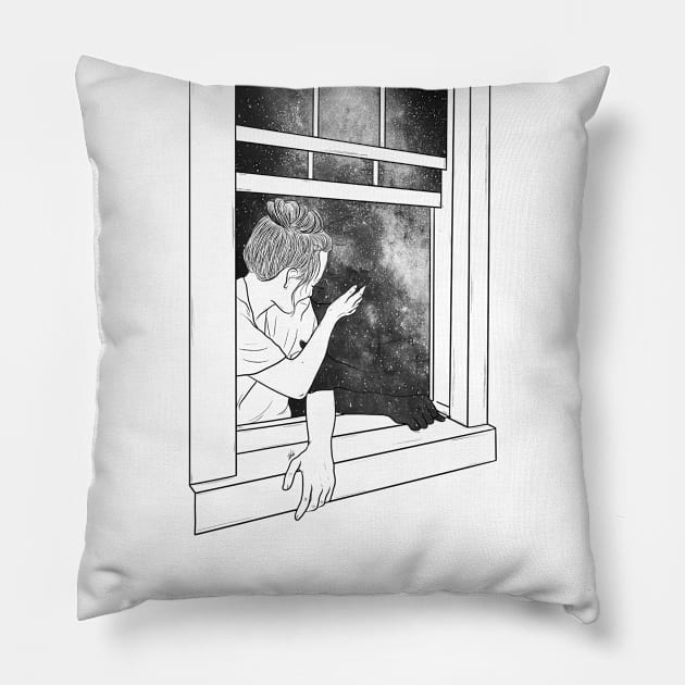 The window of memories. Pillow by Muhammedsalah