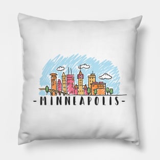 Minneapolis USA Skyline Pillow