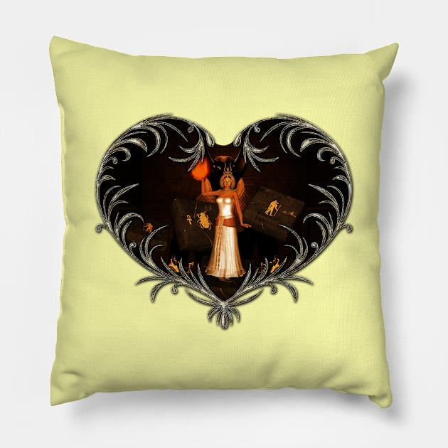 Beautiful egypytian women and anubis Pillow by Nicky2342