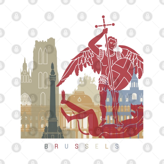 Brussels skyline poster by PaulrommerArt