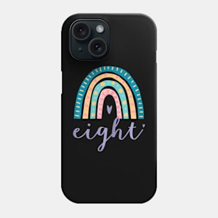 Eight Year Old Rainbow 8Th Birthday For Girls 8 Bday Phone Case