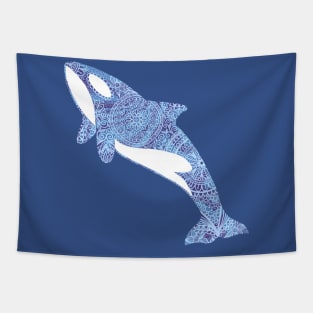 Zen Mandala Orca Whale Tapestry