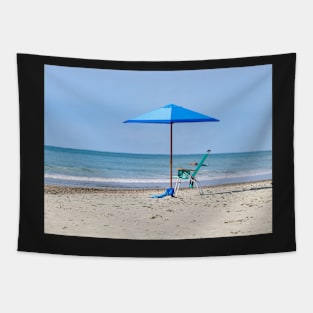 Beach umbrella and chair Tapestry