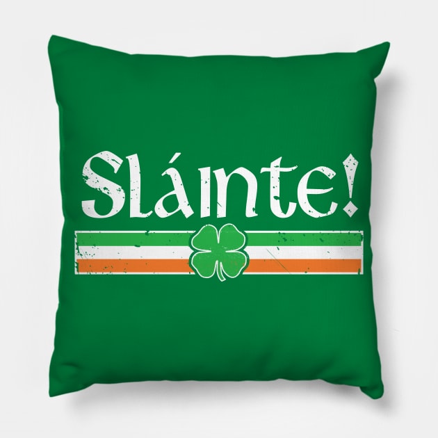 Slainte Shirt Irish Cheers Toast Shamrock St Paddys Day Pillow by Pennelli Studio