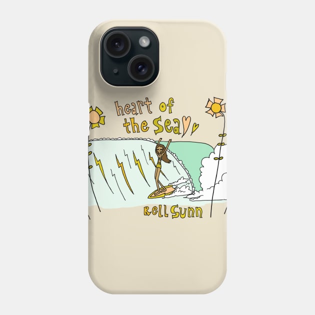 heart of the sea legend rell sunn retro surf art by surfy birdy Phone Case by surfybirdy