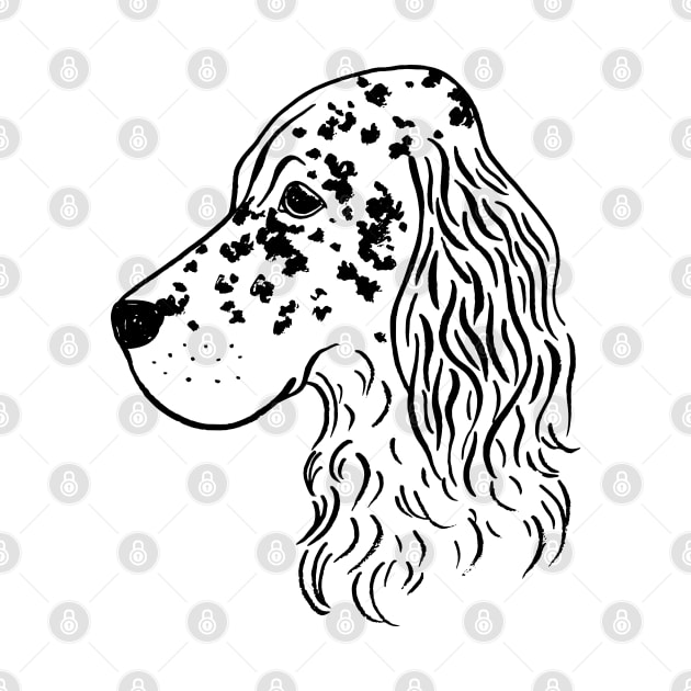 English Setter (Black and White) by illucalliart