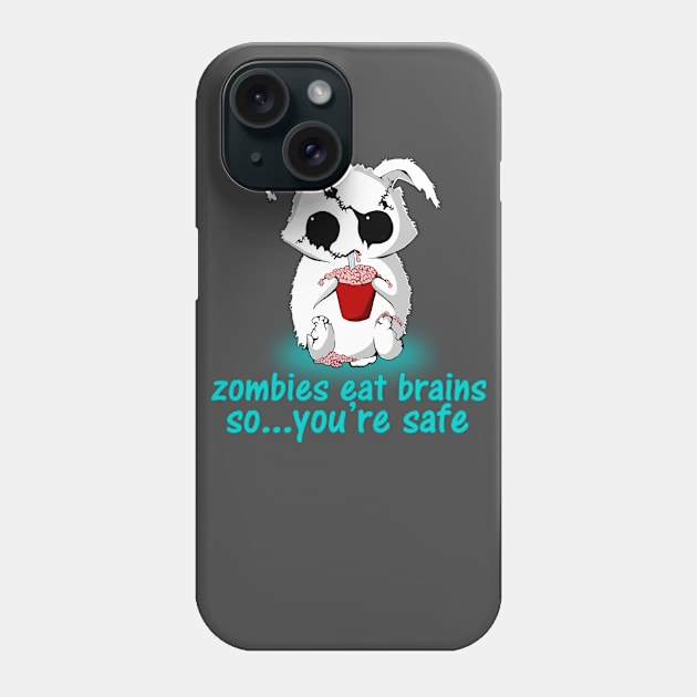 Zombies Eat Brains Shirt, Funny Zombie Bunny Shirt, Animals Phone Case by BlueTshirtCo