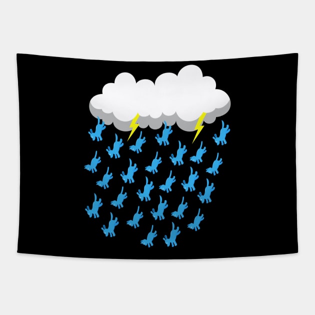 DARK RAIN CLOUD RAINING CATS AND DOGS Tapestry by Cat In Orbit ®