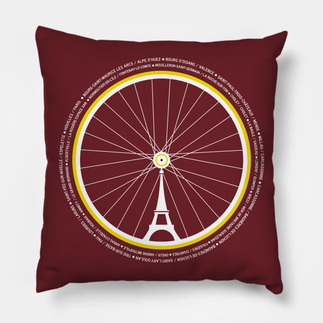 Tour de France STAGES Pillow by reigedesign