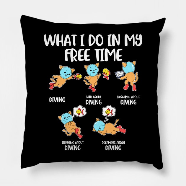 What I Do In My Free Time Funny Scuba Diving Gift Pillow by CatRobot