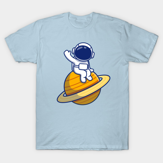 Disover Cute Astronaut Sitting On Planet - Astronaut - T-Shirt