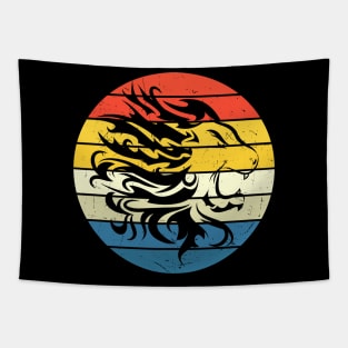 Tribal Lion Retro Sunset Big Cat Tapestry